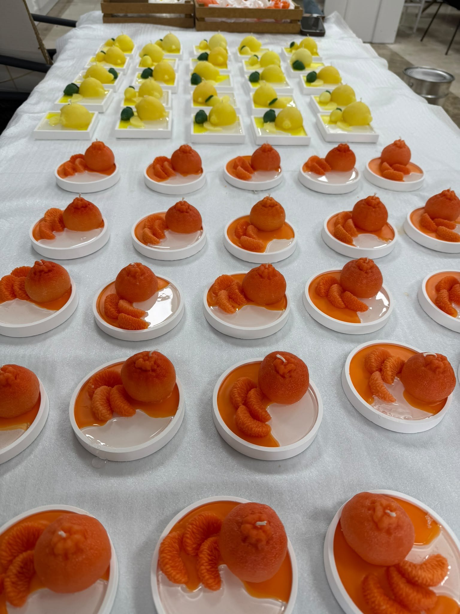 Kursiyerlerin hazırladığı doğal soya mumları